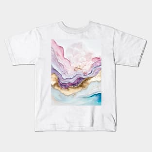 Pastel Watercolor Alcohol Ink Abstract Kids T-Shirt